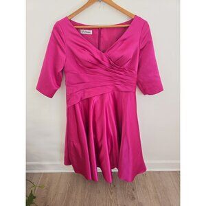 JJs House Fuchsia V-Neck Satin 225549 Mother Of The Bride Bridesmaid Dress 16W